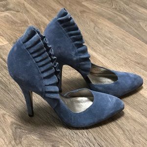 Carlos Santana Blue Leather Heels